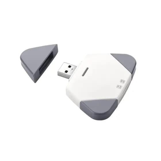 FC & EC 3 Em 1 Leitor De Cartão De Memória Com Tampa Magnética Triangular USB-C Porta Relâmpago Suporte TF/SD Para PC La