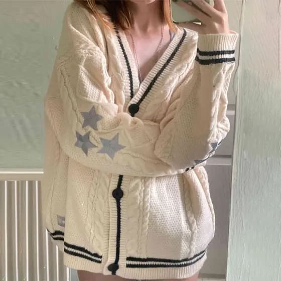 Folclórico Taylor Malha Cardigan Sweater Swift