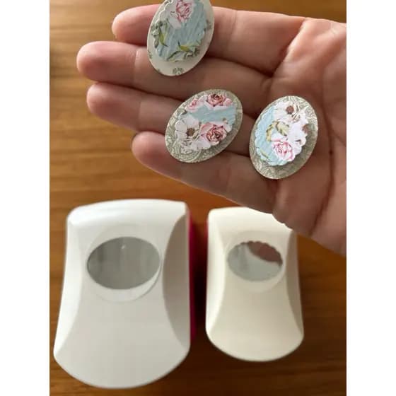 Furador Perfurador cortador de papel formato Oval