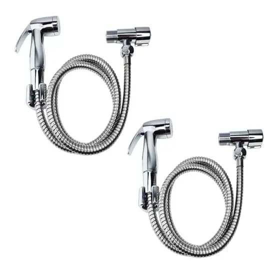 Kit 2 Ducha Higienica Cromada Com Registro 1/4 Volta
