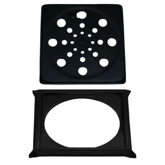 Ralo Grelha Inox Preto com Caixilho 10x10 – Moderno, Resistente e Funcional