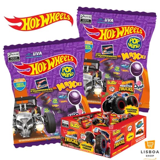 Kit Doces Hot Wheels Chiclete Pirulito Para Lembrancinha C/138un