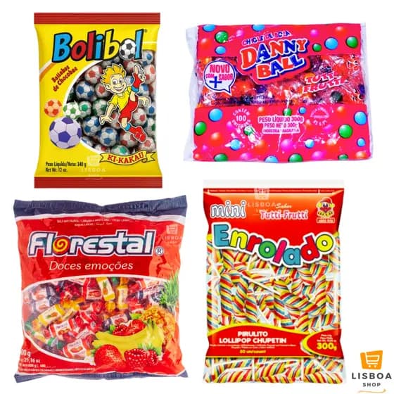 Kit Guloseimas Para Festa Infantil 24 Sacolinha Surpresa Doces Lembrancinhas
