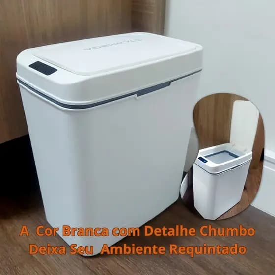 Lixeira Sensor Automática 15 L Higiênica Moderna Aproximação