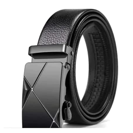 Cintos Social Masculino Em Couro Com Fivela Modelo Catraca Automatica Cor Prata ou Preto