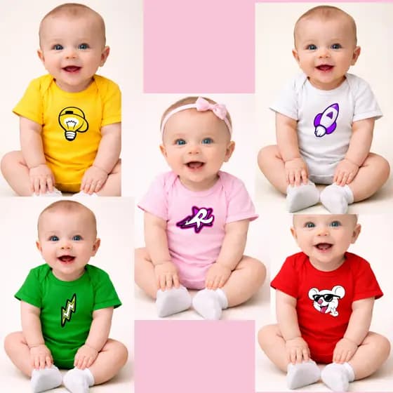 Body Bebe Infantil Emilly Vick Katlen Void Leozin Robson Rato Mesversario Personalizado tematico