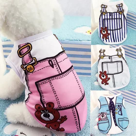 Colete para Cães, Roupas de Verão, Camisa Fofa para Gatos TSXA