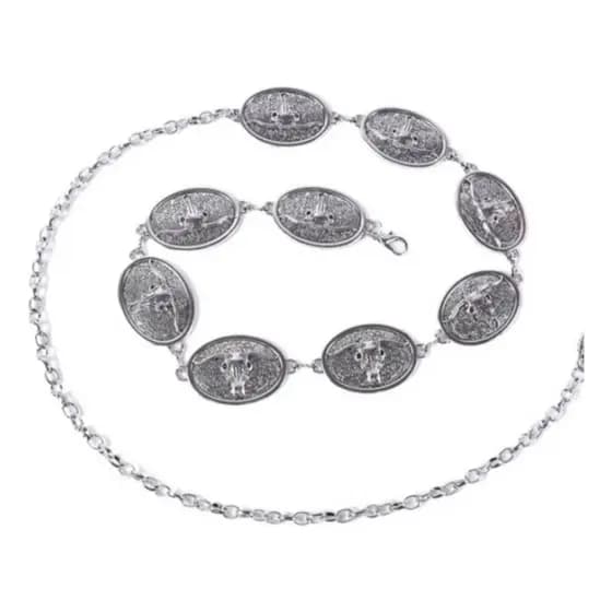 Cinto Banhado Feminino Country Western Corrente Metal Original Ana Castela