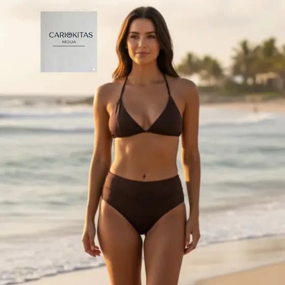 Conjunto Biquini feminino top calcinha cintura alta tipo lipo ENVIO IMEDIATO
