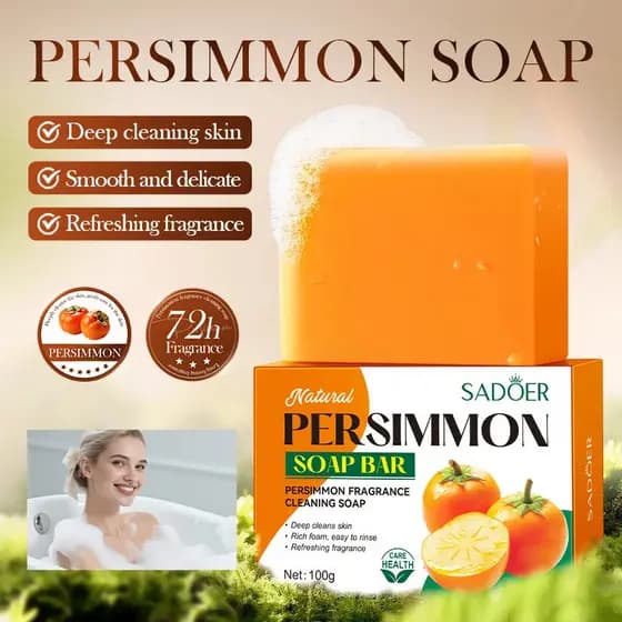 Sabonete de caqui, Caqui Limpeza Sabão Barra De Profunda Artesanal De Banho Para O Corpo Rosto Pele Hidratante Suave