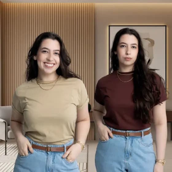 Kit 2 Camiseta Feminina Básica 100% Algodão Envio Imediato