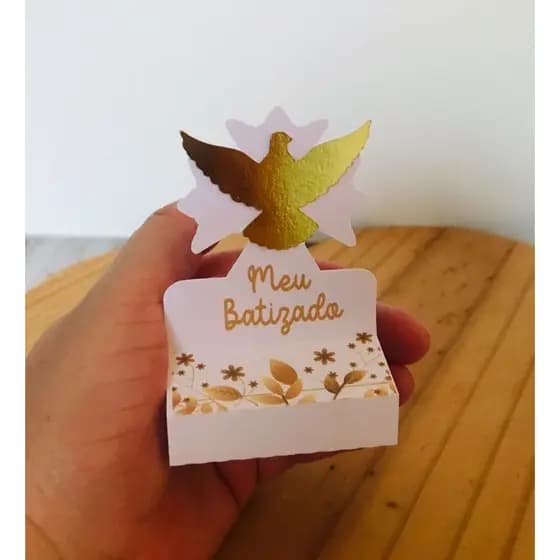 Porta Bis Lembrancinha de Batizado Personalizado Divino