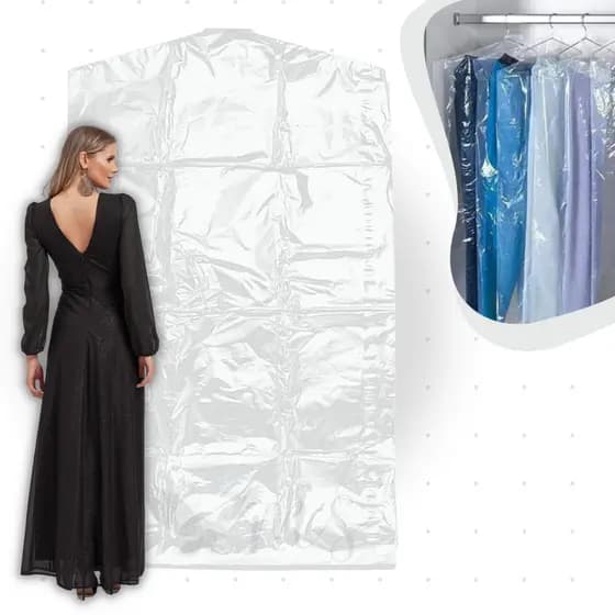 Kit 20 Sacos De Lavanderia P/ Vestido Longo De Festa 60x180