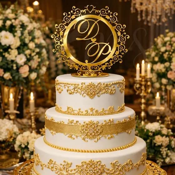 Topo De Bolo Acrílico Personalizado Para Casamento Coração