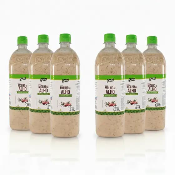 Molho De Alho Ervas Finas 1 L Soeto Tempero Espetinho Churrasco Carne Assada Frango Peixe Porção