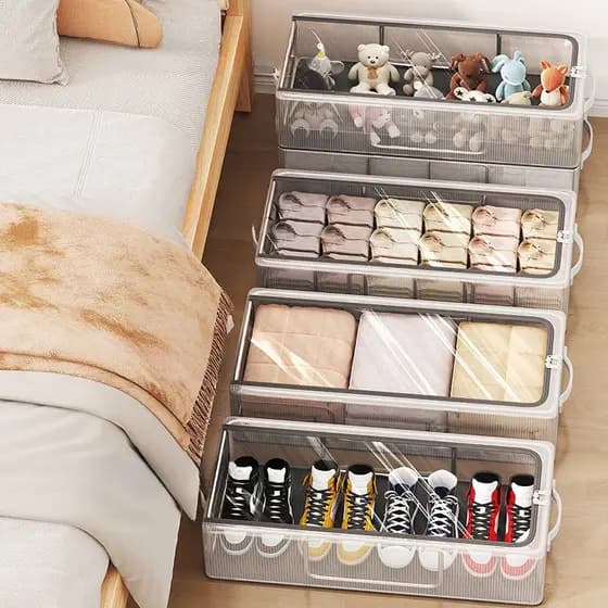 Caixas Organizadoras Para Tênis Sapatos Multiuso Empilhável Tampa Flip