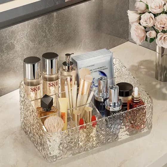 Porta Maquiagem Organizador Multiuso De Acrílico Transparente para Batom e Cosméticos