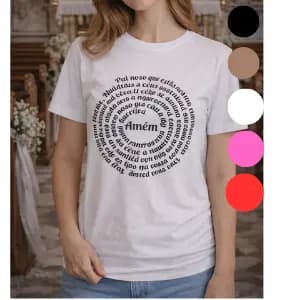 T-Shirt Cristã Pai Nosso | Camisa Religiosa, Evangélica Feminina Baby Look Estilosa