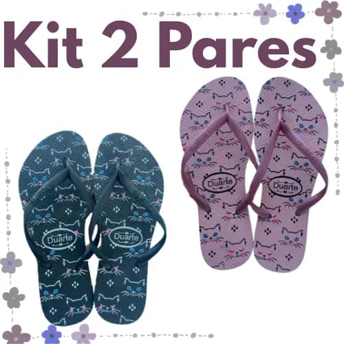 Kit 2 Pares SORTIDOS Chinelo Sandália Feminina Adulto Olho Grego