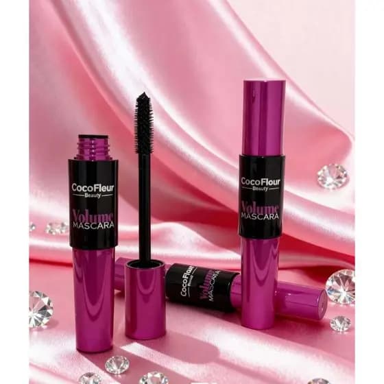 Rímel Preto Cocofleur à Prova D'Água - Super Volume, Alongamento Máximo e Fixação 24h | Efeito Cílios de Falso