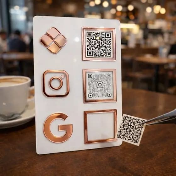 PLACA para PIX em ACRÍLICO - 3 QRCODES - Pix, Instagram e AVALIAÇÃO GOOGLE - OFERTA!