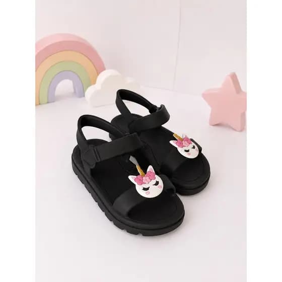 Sandália Infantil Menina Unicórnio Feminina Casual Delicada Luxo Leve Promoção Dia Dia