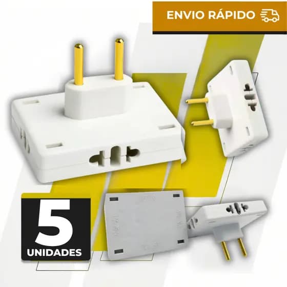 Adaptador Tê Fixo 4 Entradas 10A Universal Bivolt