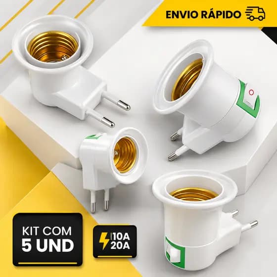 Bocal Lâmpada para Tomada E27 Liga Desliga Bivolt Oferta