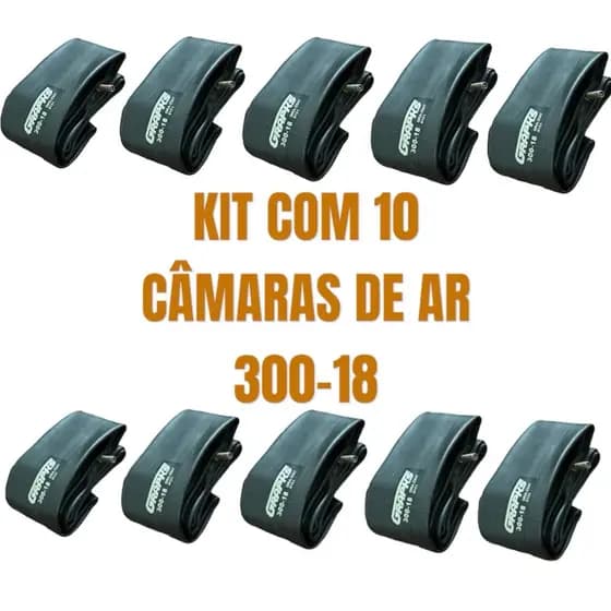 KIT 10 CAMARAS DE AR MOTO HONDA TITAN FAN 125 150 160 YAMAHA YBR FACTOR ARO 18
