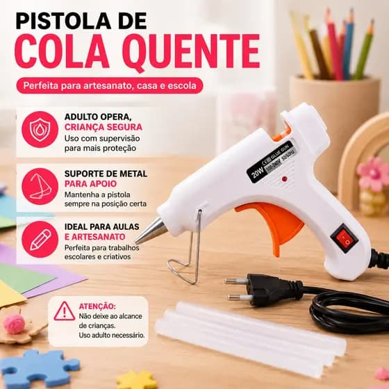 Pistola de derretimento quente branco 20 W Casa elétrica Pequena DIY Diâmetro 7mm mangueira firmemente adaptado
