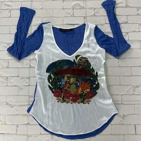 Blusa Feminina Mônica Negreiros Estampa Coelho 40