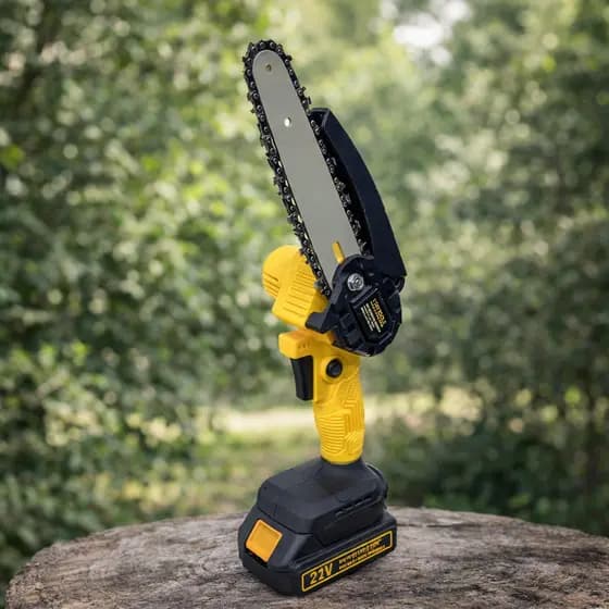 Mini Motosserra Elétrica 6 Polegadas Portátil Com Bateria Recarregável 21V Para Podas Rápidas