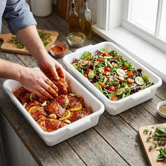 Kit C/10 Bandejas Topa Tudo Branca 4l Atacado Santana alimento açougue restaurante salgado cozinha