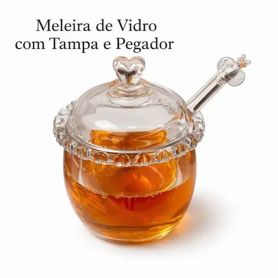 Meleira Vidro Com Tampa E Pegador
