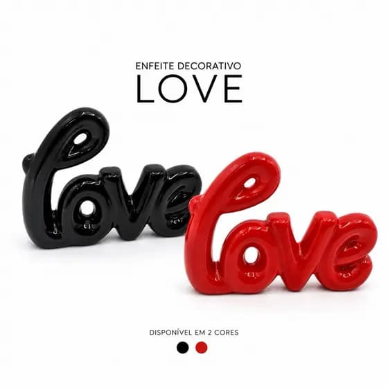 Enfeite Decorativo Love De Porcelana 13cm