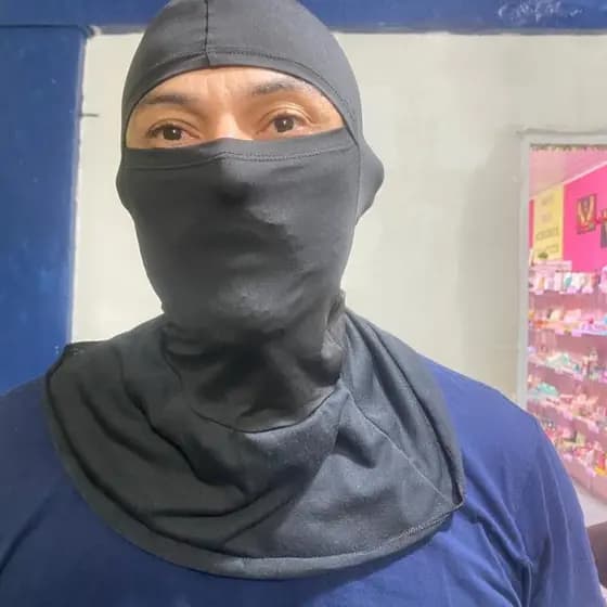 Touca Ninja Balaclava Preta Máscara Proteção UV 50+ Moto Bike