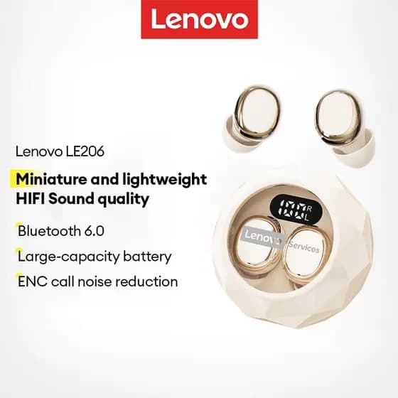Lenovo LE206 Fones De Ouvido Bluetooth HIFI Estéreo Som Cancelamento De Ruído À Prova D'água Smart Touch