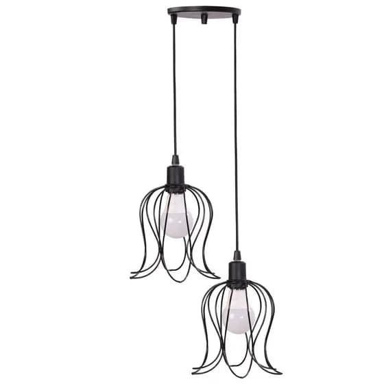 Duplo Pendente Lustre Luminária Aramado Tulipa