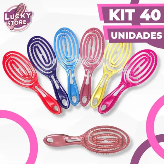Kit 40 Escovas Flex Oval - Anti Frizz