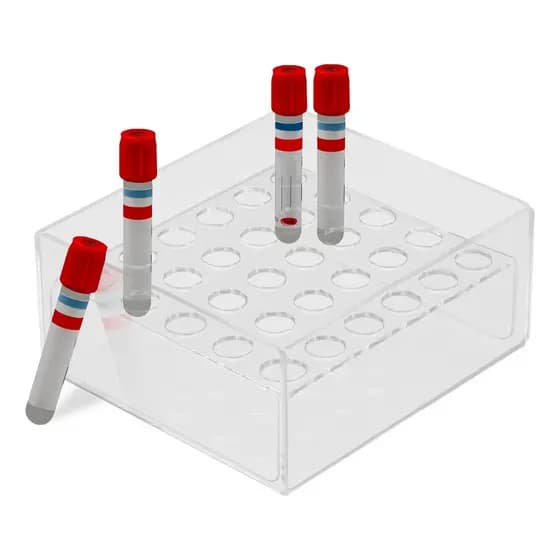 Suporte Tubos Coleta Sangue Laboratório Acrílico 30 Furos Organização Porta Testes Hospitalar