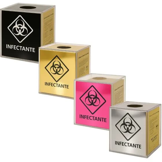 Suporte Descarpack 7L Caixa Coletora Parede Mesa Balcão Resíduos Infectantes Descarte Biológicos