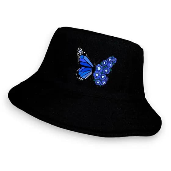 Chapeu Bucket Hat Borboleta Azul