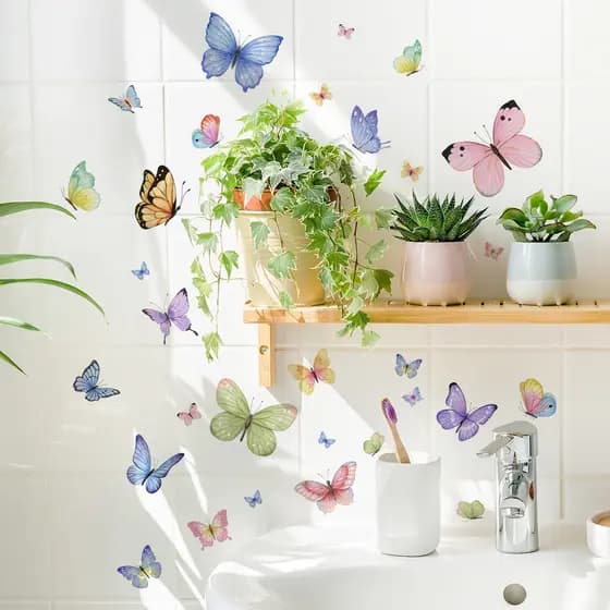 Adesivos de parede borboleta colorida adesivos de parede sala estar quarto fundo decoração da parede adesivos