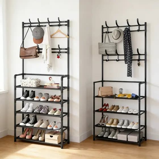 Rack Sapateira Arara 4/5 Andares Organizadora Multifuncional Suporte Multiuso Sapato Tenis Roupa