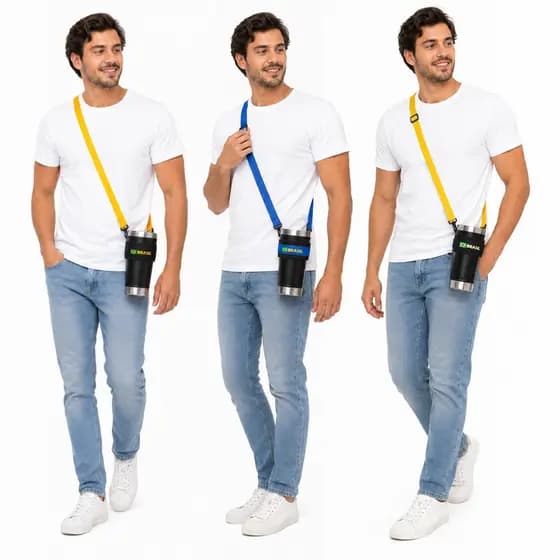 Bandoleira Porta Copo Suporte Para Copo Térmico Brasil Cerveja Tumbler Copão Ajustável