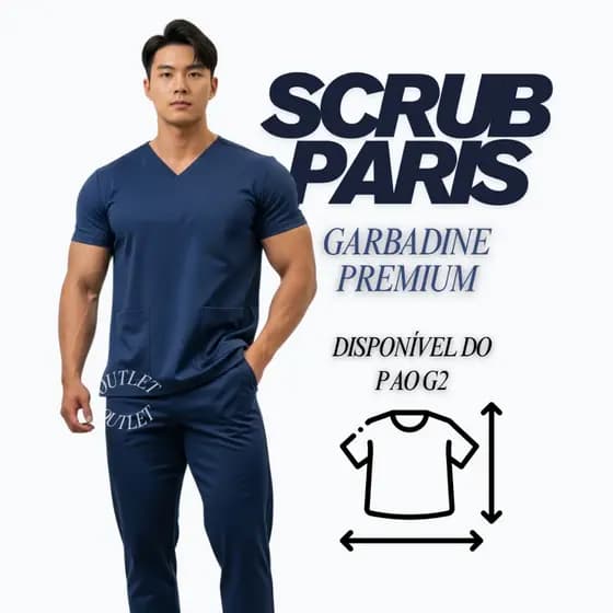 Pijama Cirúrgico Masculino Scrub Hospitalar Médico Com Bolso Ph