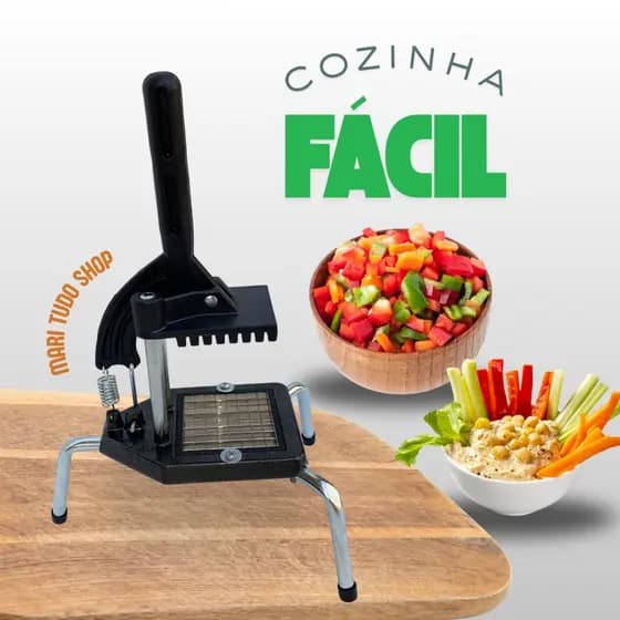Picador Cortador Fatiador de Legumes Profissional Reforçado - Batata Palito Legumes Frutas