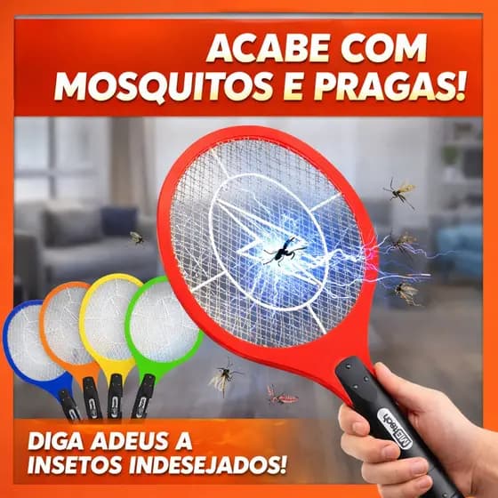 Raquete Eletrica Mata Mosquito 110V 220V