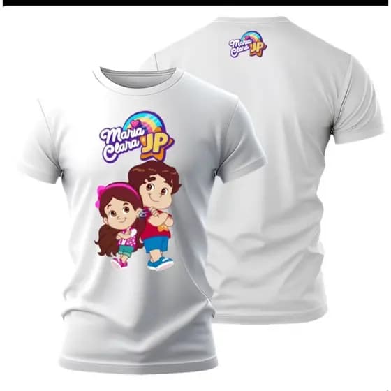 Camiseta Unissex Maria Clara E JP Infantil Adulto Youtuber Famoso Camisa Lançamento 2025 Plus Size