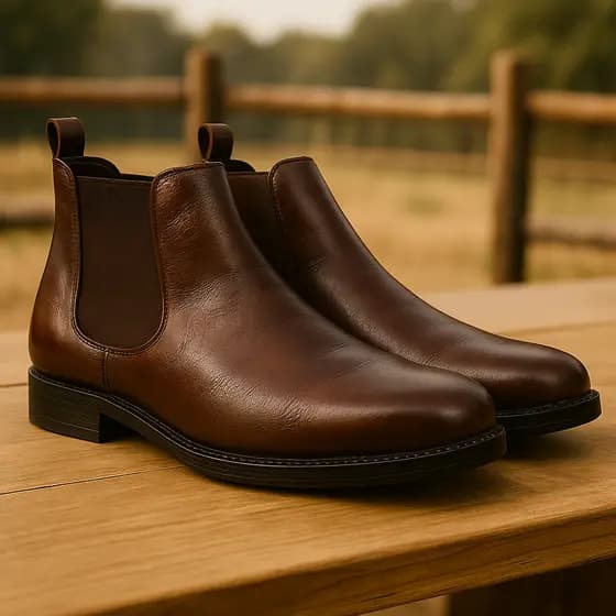 Botina Masculina em Couro Para dia a dia Bota Chelsea Cowboy Confortável Sola Borracha Resistente
